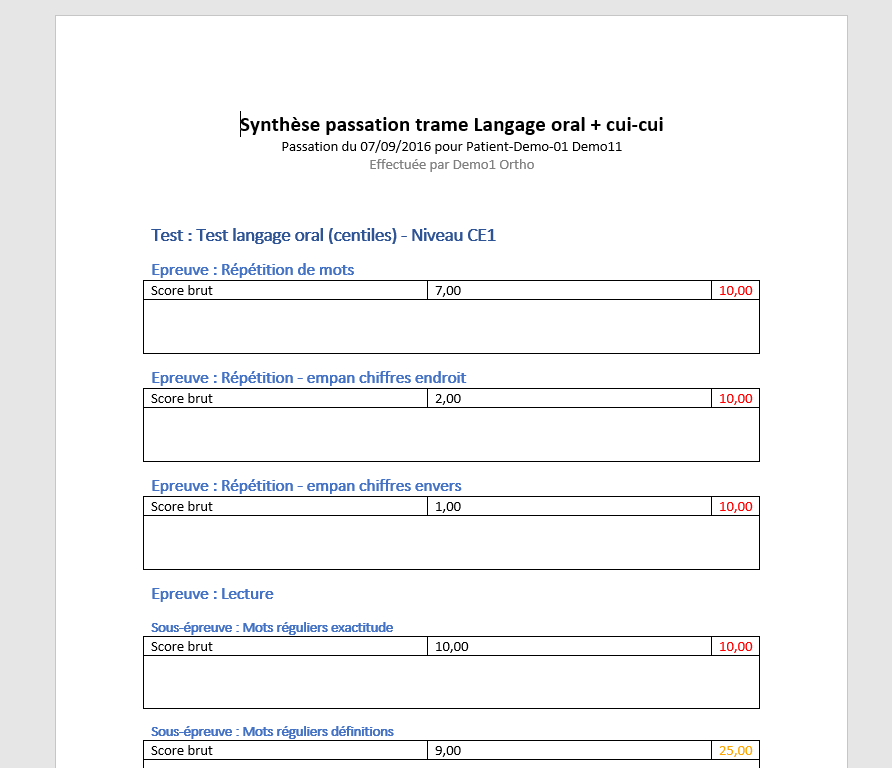 Capture Synthese Passation